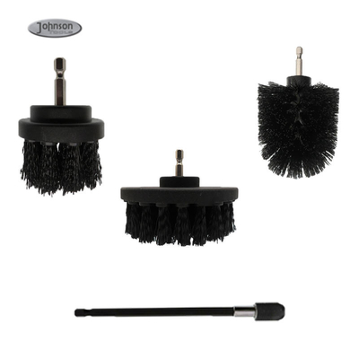 4pcs Black Extended Long Scrubber Cleaning Brush For Shower Tile Bathroom