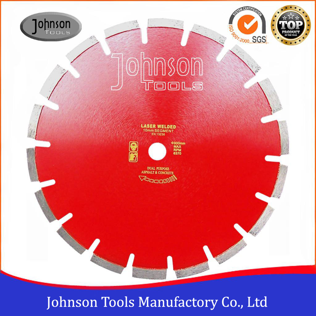12 Inch / 300mm Asphalt Cutting Blades High Efficiency 1.3kg For Walk Behind Saw