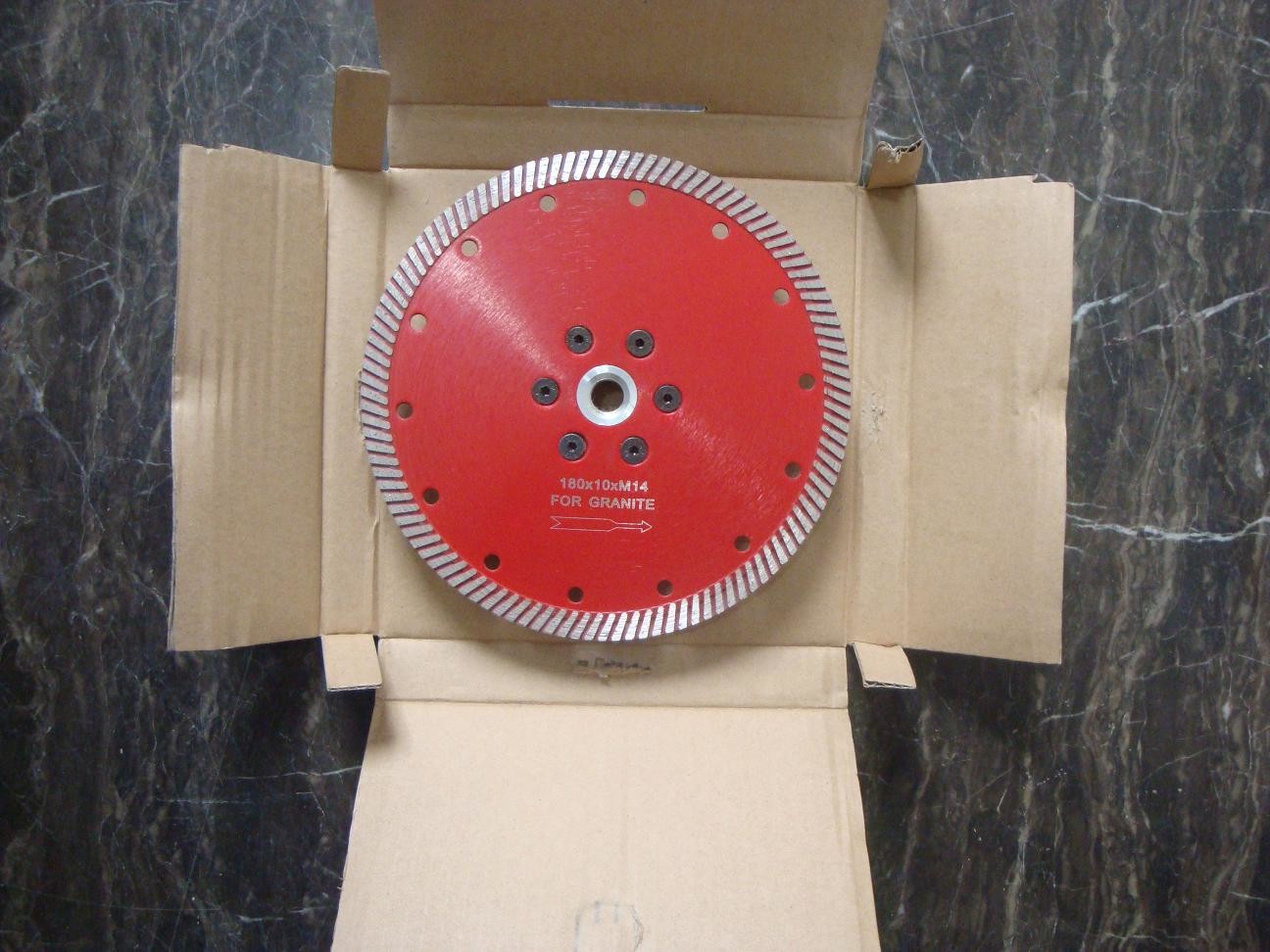 Diamond Stone Cutter Blade For Dry And Wet Cutting , 7" Sintered Turbo